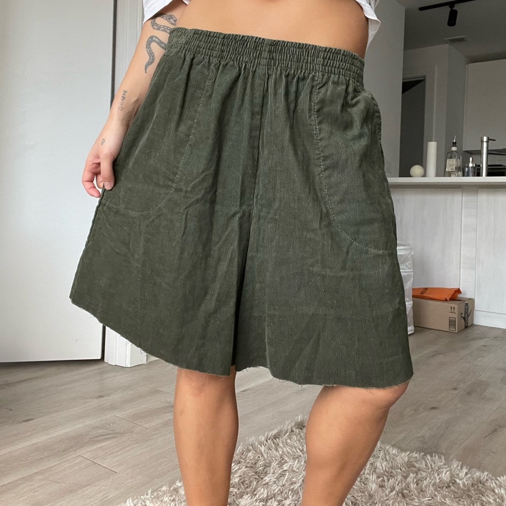 Olive Corduroy Shorts